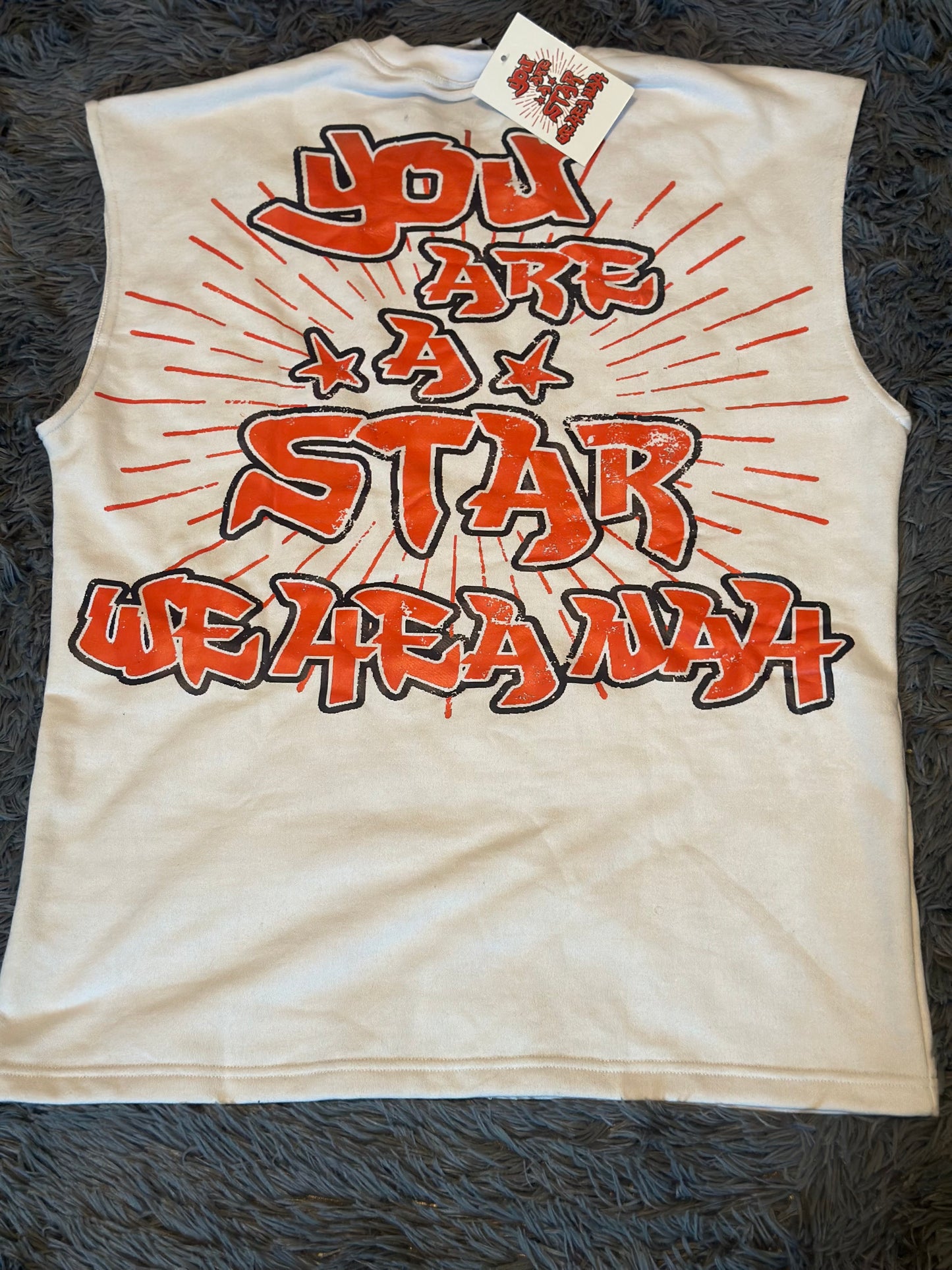 WHITE SLEEVELESS TSHIRT